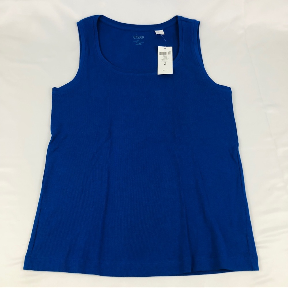 NWT Chico’s Tivona Tank Top Royal Blue Size 2